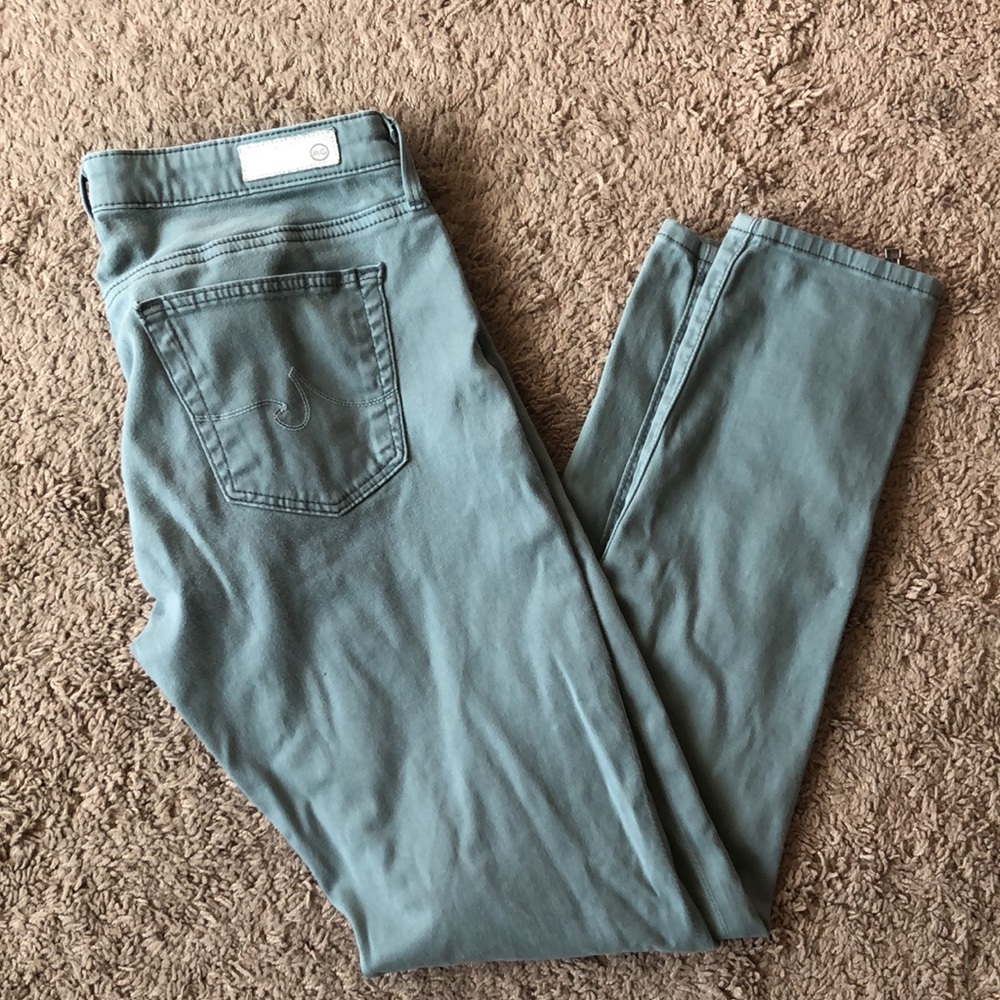 AG Adriano Goldschmied Blue Green Skinny Jeans 27